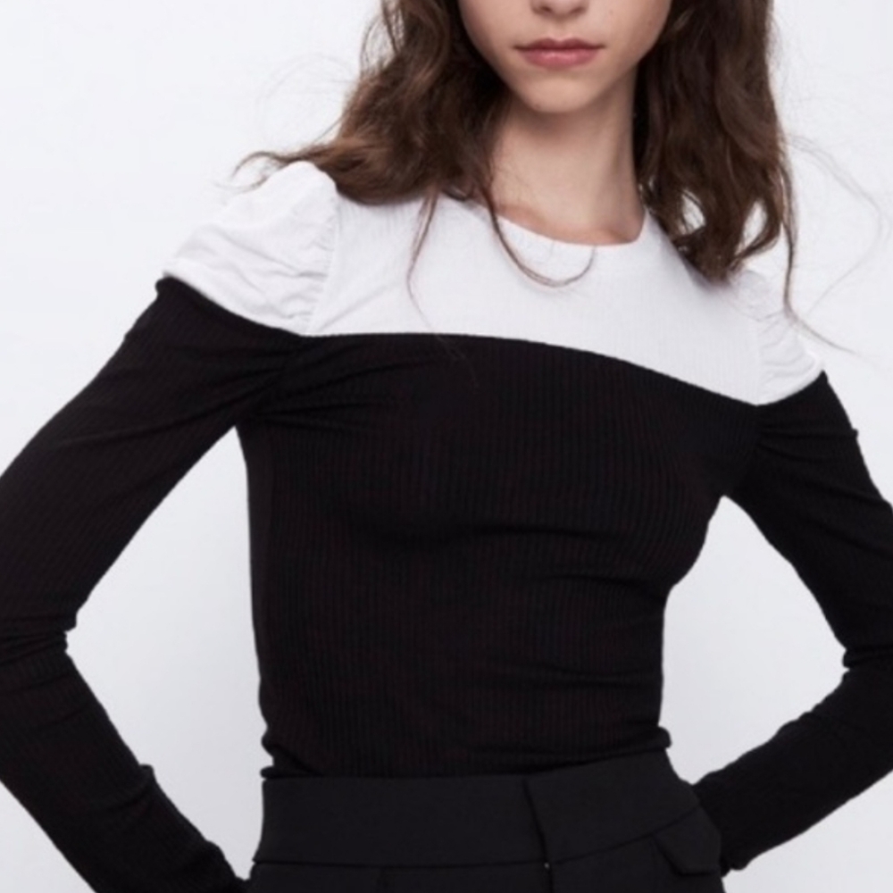 Zara Black and White Women's Top